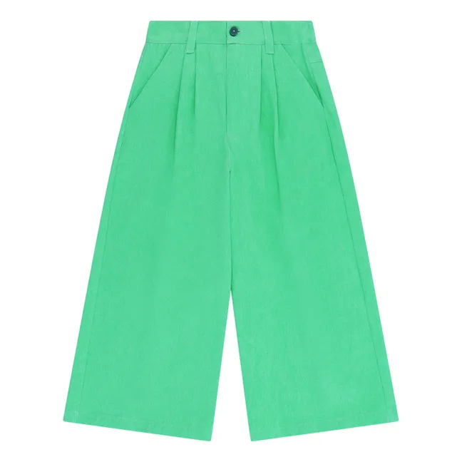 Pantalones grandes de sarga | Verde