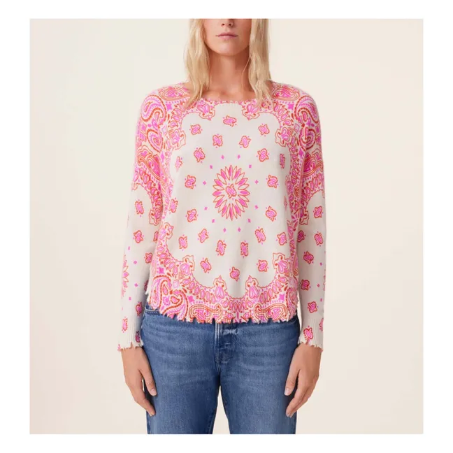 Mela Western Cashmere Sweater | Fuchsia