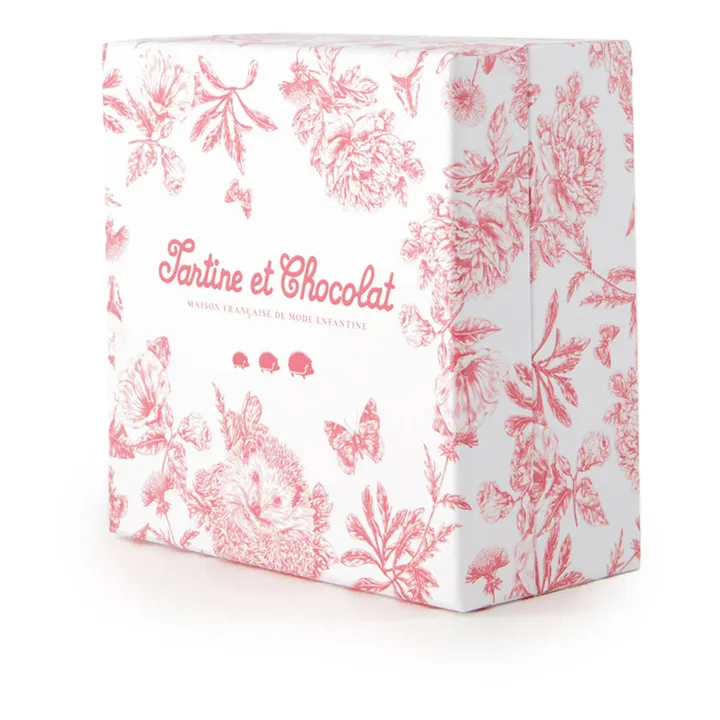 Doudou lange Augustin le lapin Toile de Jouy | Rose pêche- Image produit n°3