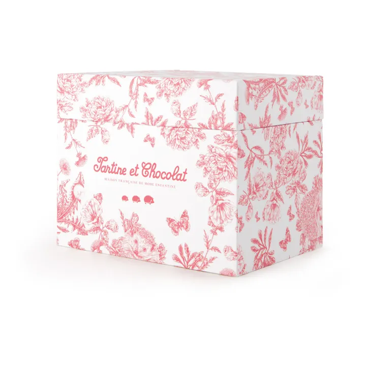 Mobile musical Augustin le lapin Toile de Jouy | Rose pêche- Image produit n°3