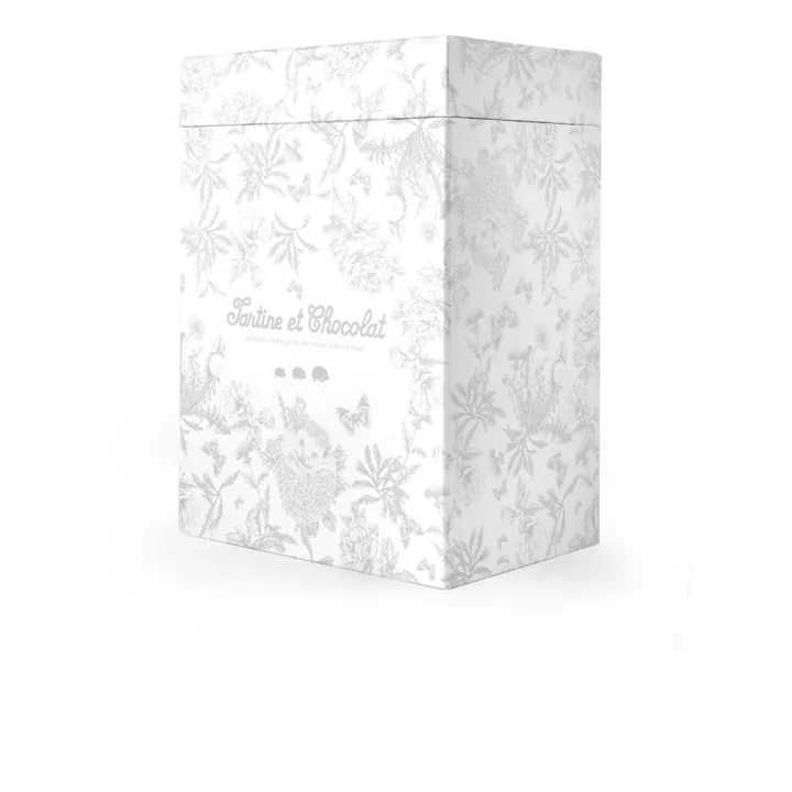 Peluche Augustin le lapin Toile de Jouy | Gris clair- Image produit n°5