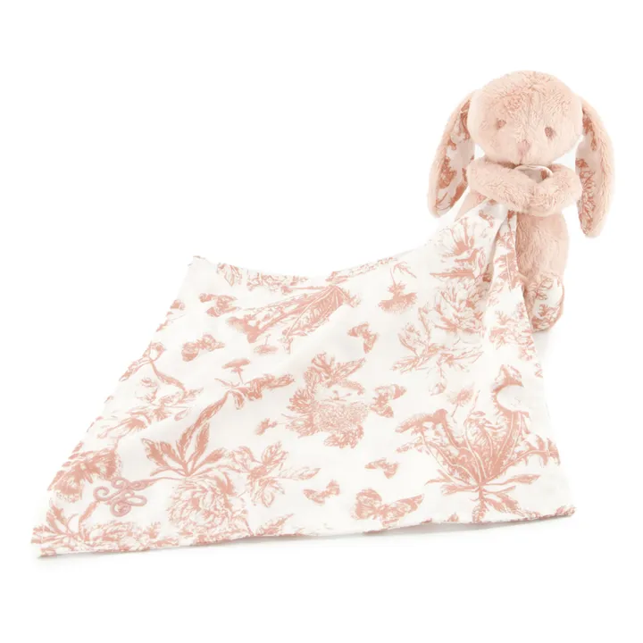 Doudou lange Augustin le lapin Toile de Jouy | Rose pêche- Image produit n°0
