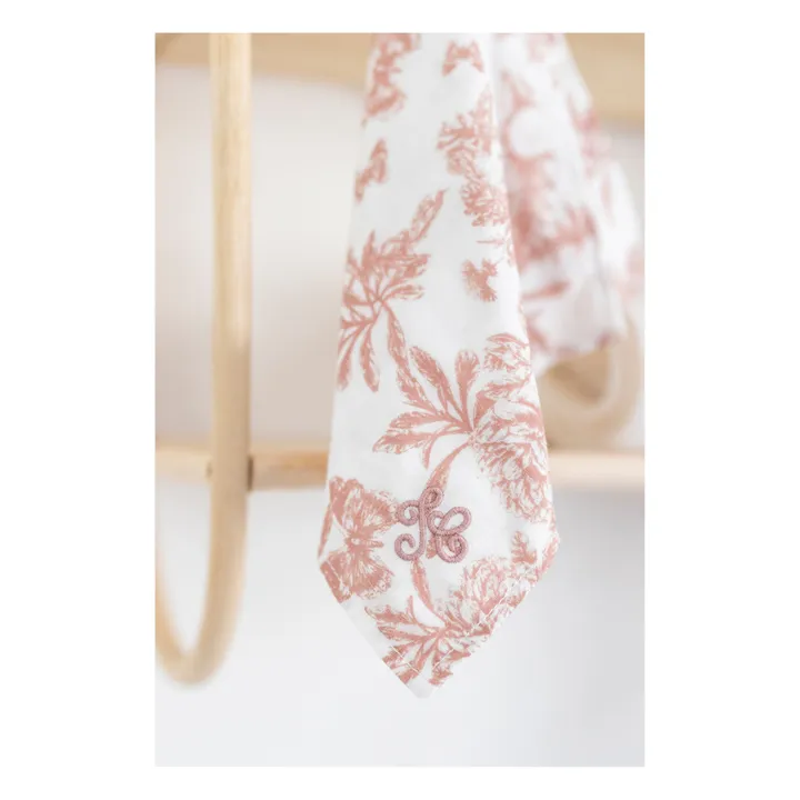 Doudou lange Augustin le lapin Toile de Jouy | Rose pêche- Image produit n°2