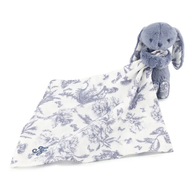 Augustin the rabbit Toile de Jouy cuddly diaper | Blue