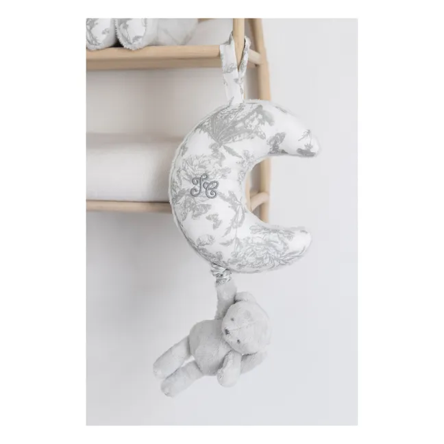 Augustin the rabbit musical mobile Toile de Jouy | Light grey