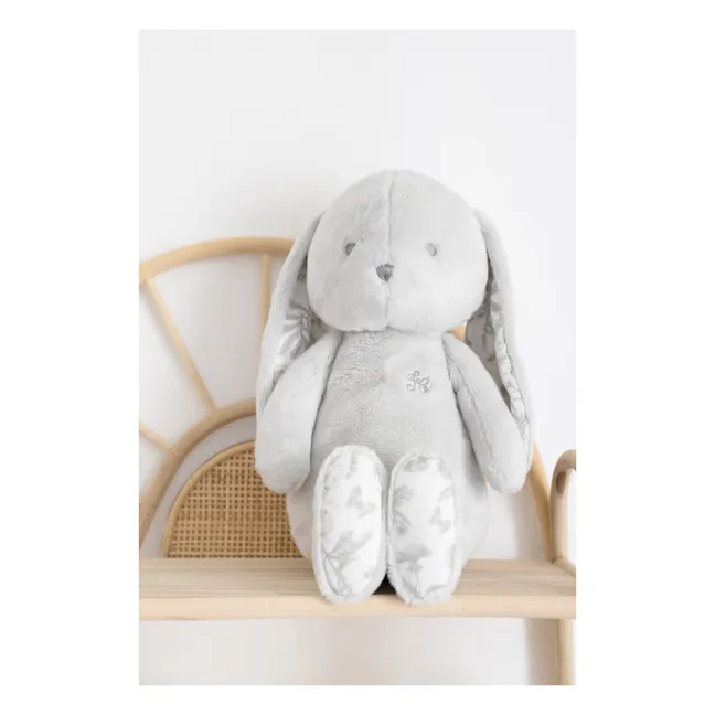 Augustin the rabbit plush Toile de Jouy | Light grey