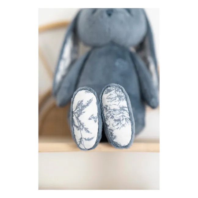 Augustin the rabbit plush Toile de Jouy | Blue
