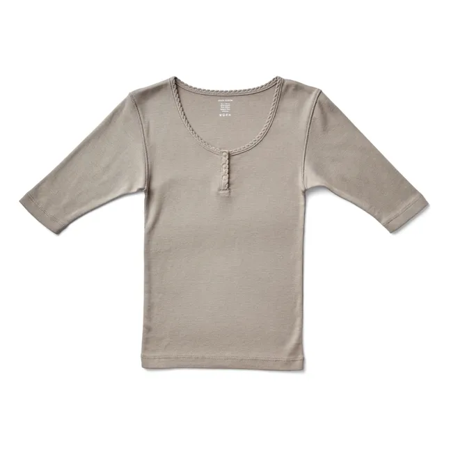 Buttoned Field T-Shirt | Taupe brown