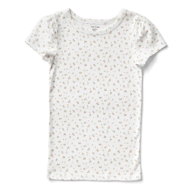 Maglietta Pouf a fiori | Bianco