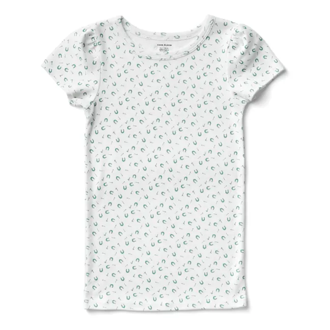 Soor Ploom - Pima Openknit Organic Cotton Frill T-Shirt - Ecru