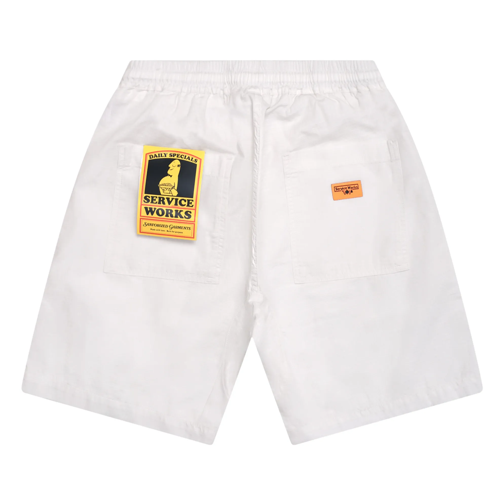 Service Works Ecru Canvas Chef Organic Cotton Shorts