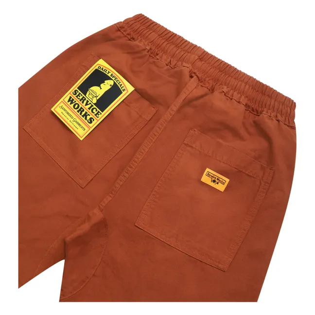 Pantalones cortos de algodón orgánico Canvas Chef | Terracotta