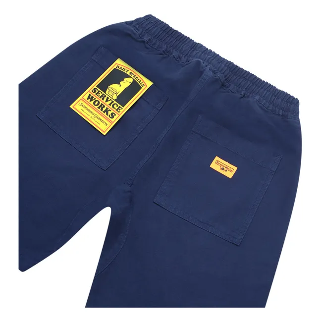 Pantalones cortos de algodón orgánico Canvas Chef | Azul Marino