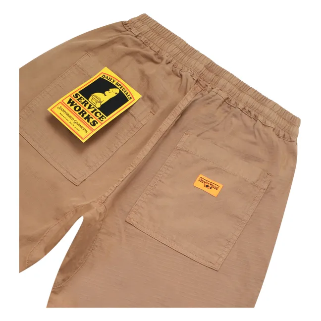 Pantalones cortos Ripstop Chef de algodón orgánico | Camel