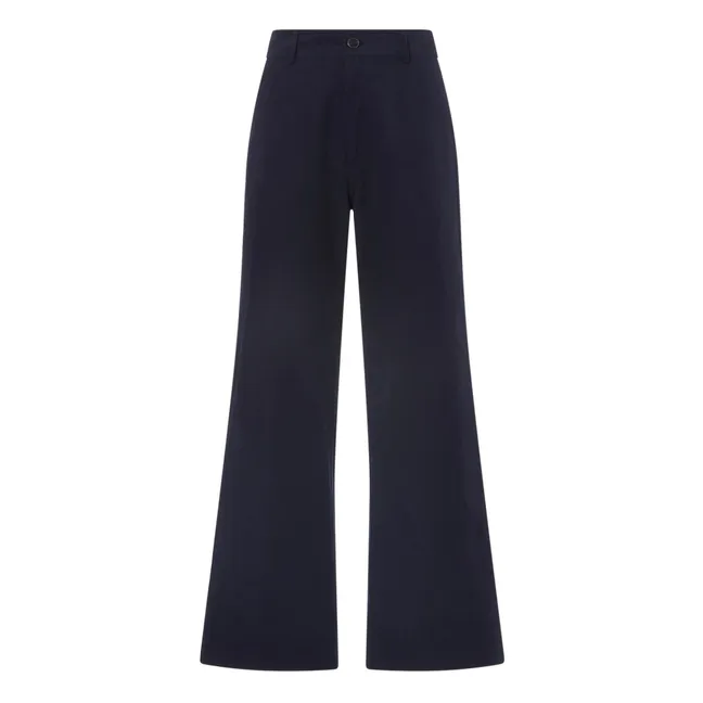 Wide-leg trousers | Navy blue