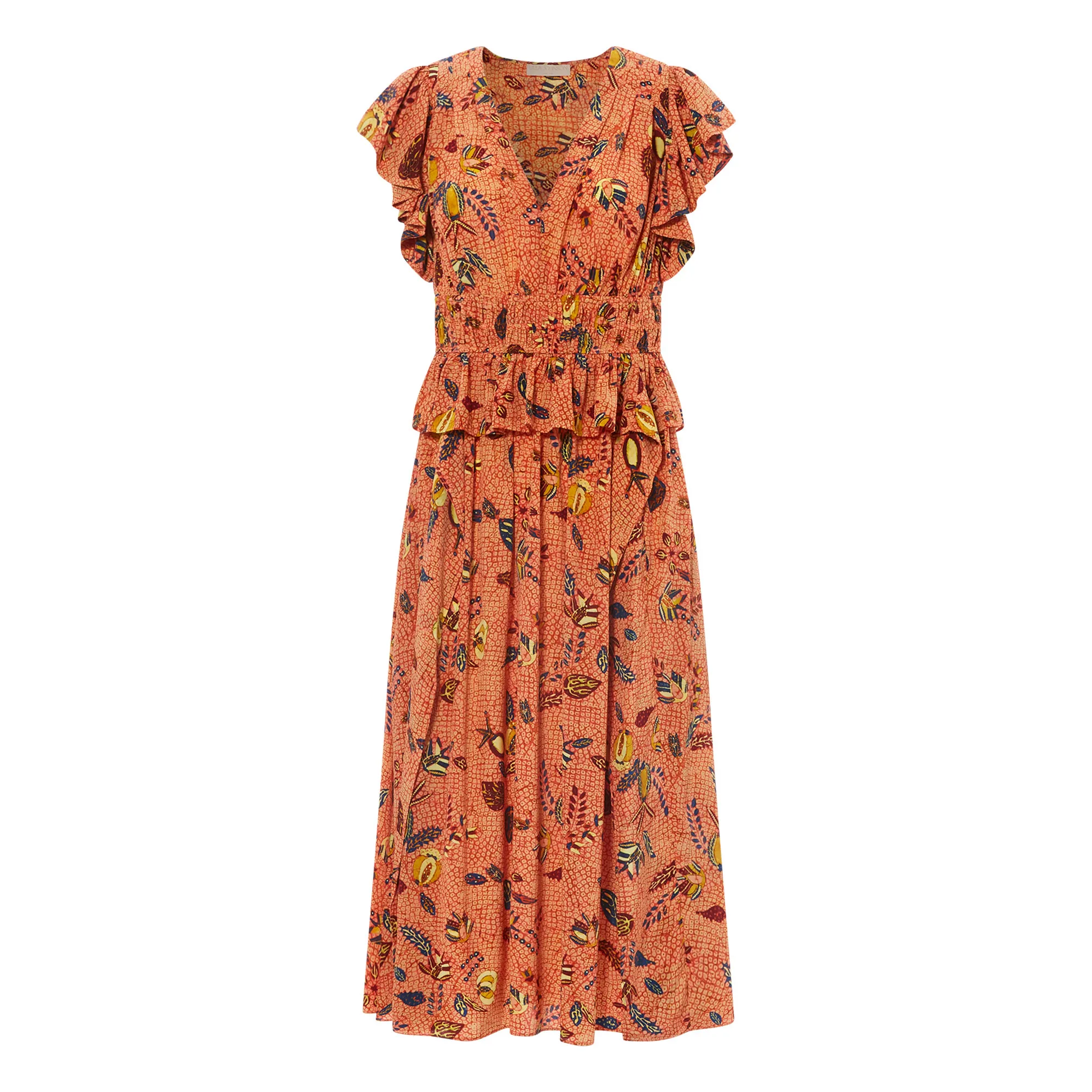 Ulla Johnson Peach Brielle Silk Dress