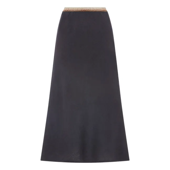 Jima Linen Skirt | Charcoal grey