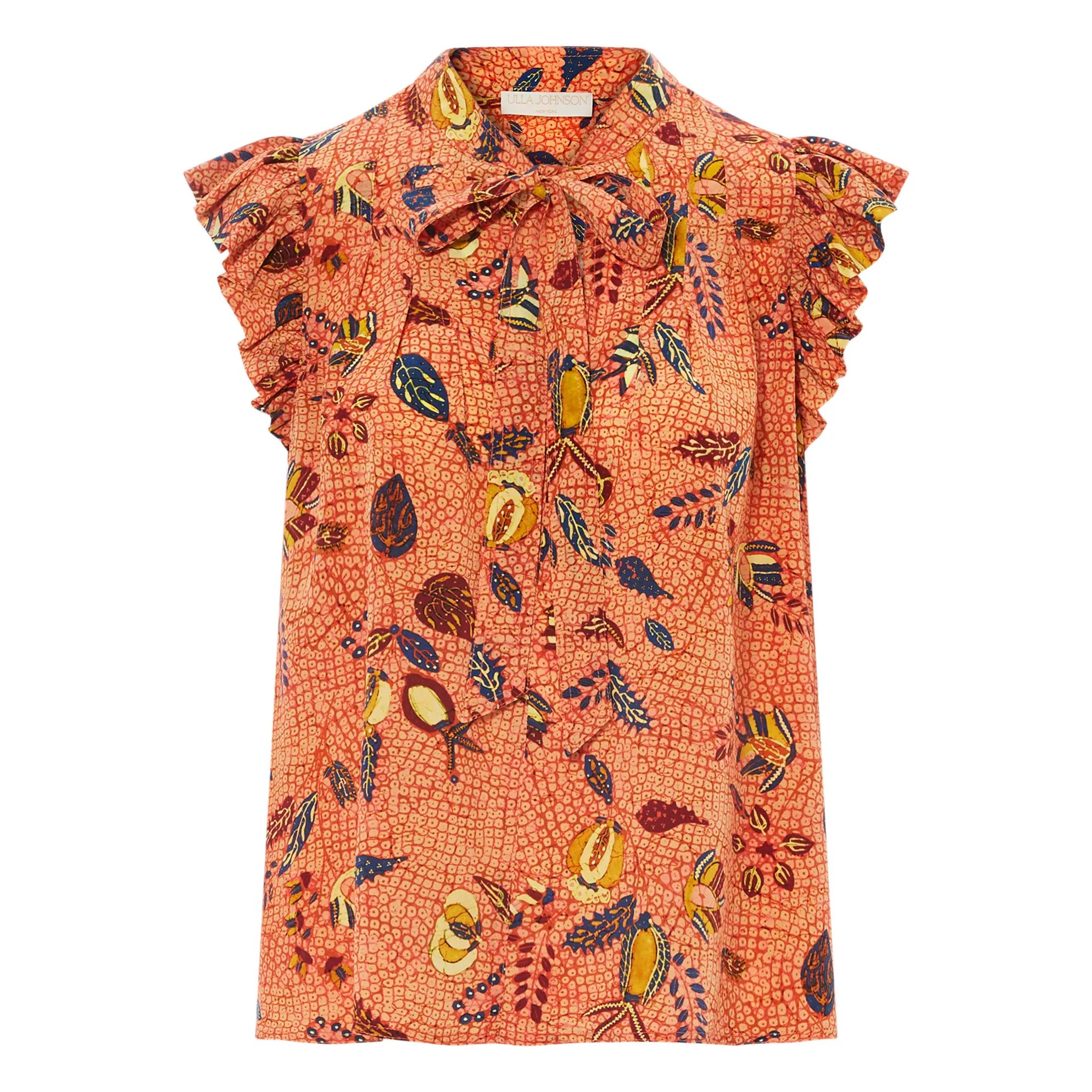 Ulla Johnson Peach Callie Silk Blouse