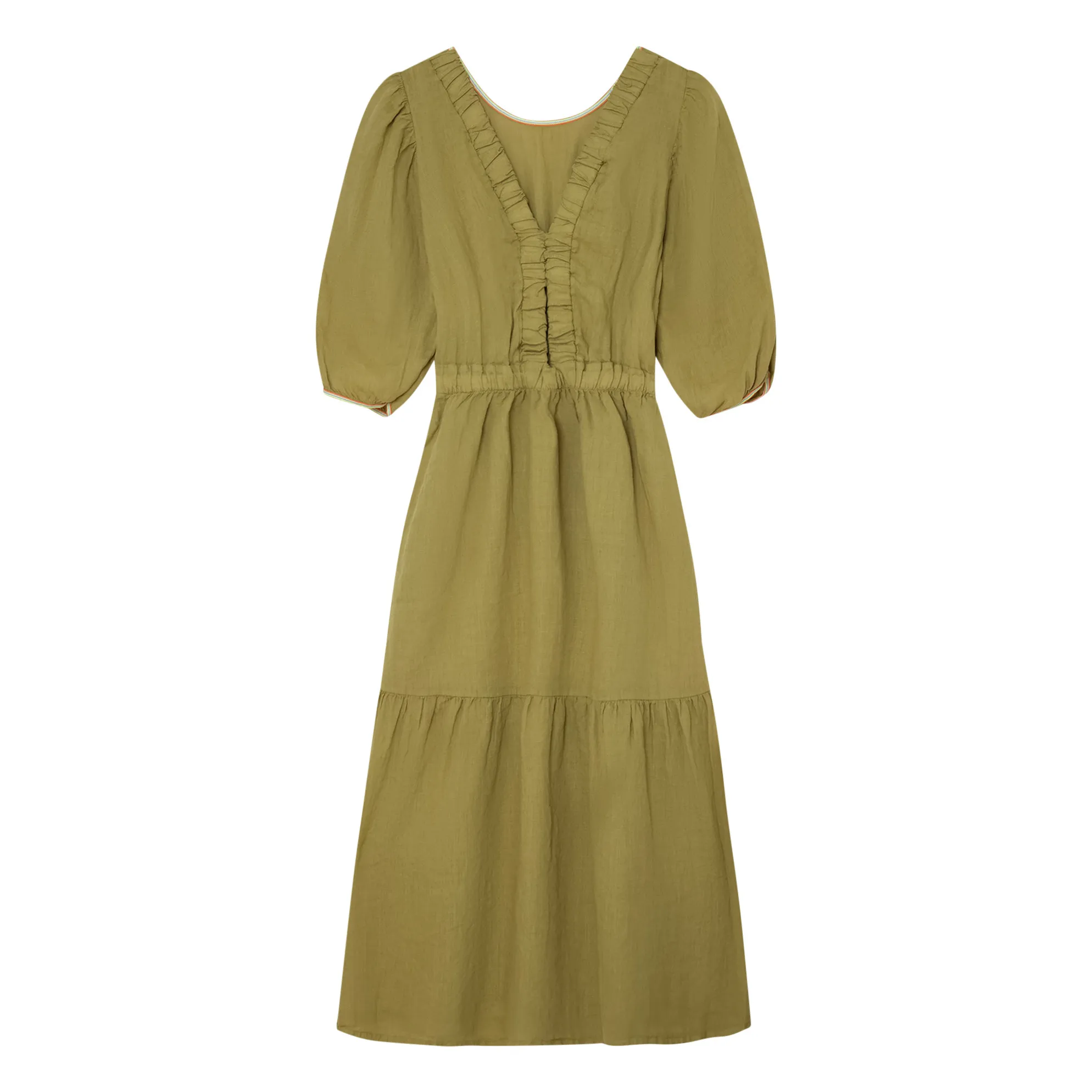 Dr Bloom Khaki Joy Linen Dress