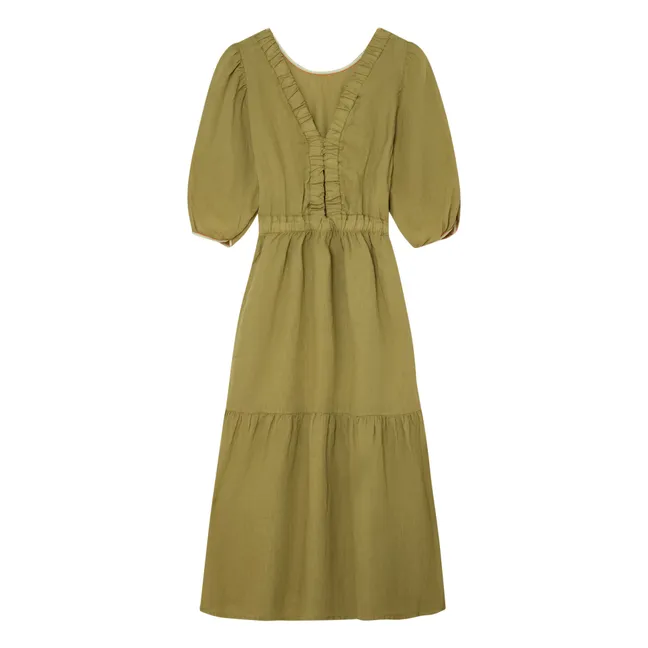 Vestido Joy de lino | Verde Kaki