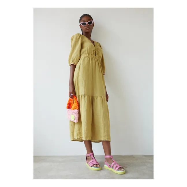 Vestido Joy de lino | Verde Kaki
