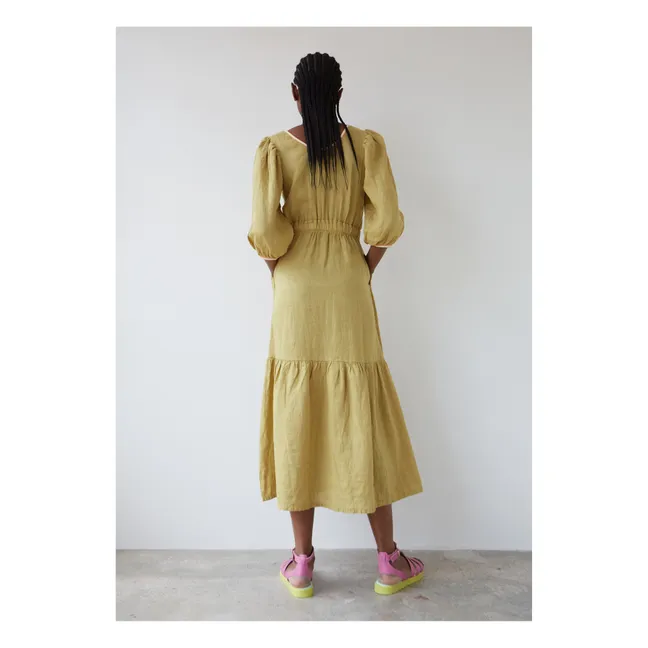 Vestido Joy de lino | Verde Kaki