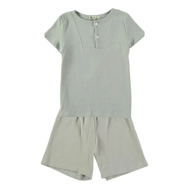 Sonio Pyjashort aus Bio-Baumwolle | Graublau
