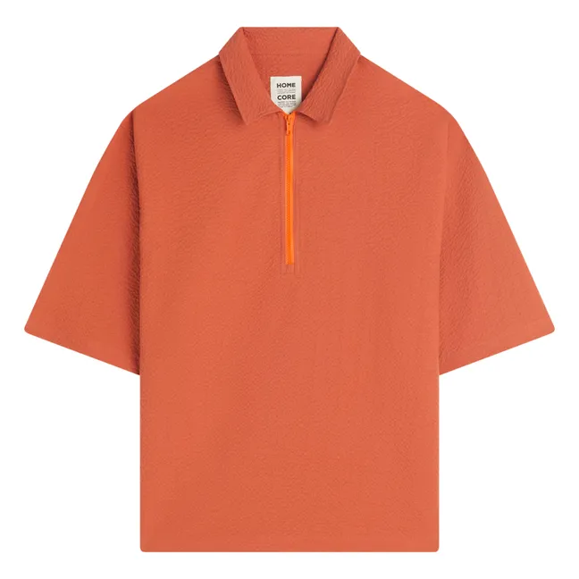 Polo con zip Tajima Seer | Rosso mattone