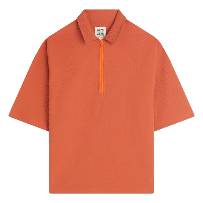 Polo-Shirt mit Reißverschluss Tajima Seer | ziegelrot