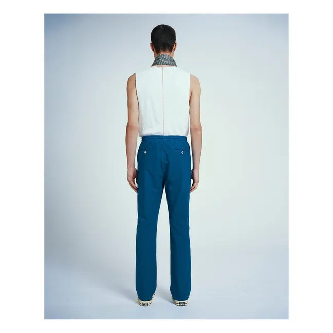 Organic Cotton Elasticated Pants | Blue