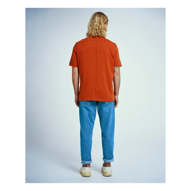 Rodger H organic cotton T-shirt | Brick red