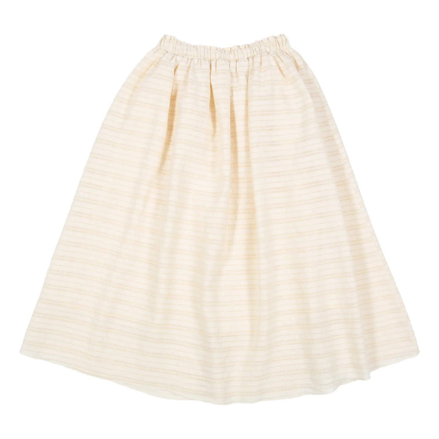 Tangerine Ecru Rustic Linen Midi Skirt