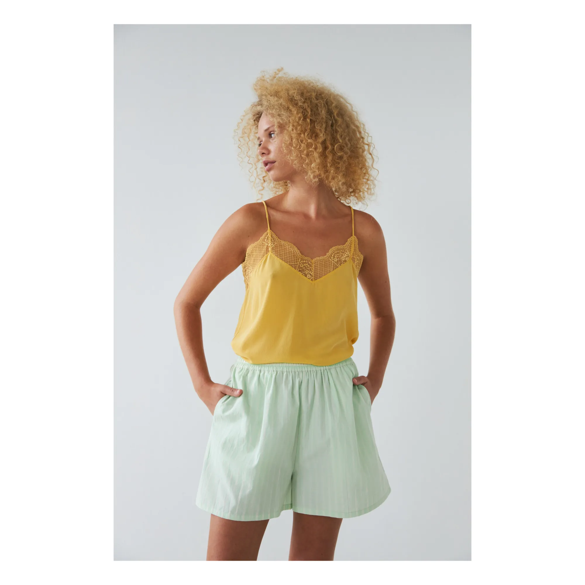 Stella Nova Mint Green Striped Shorts