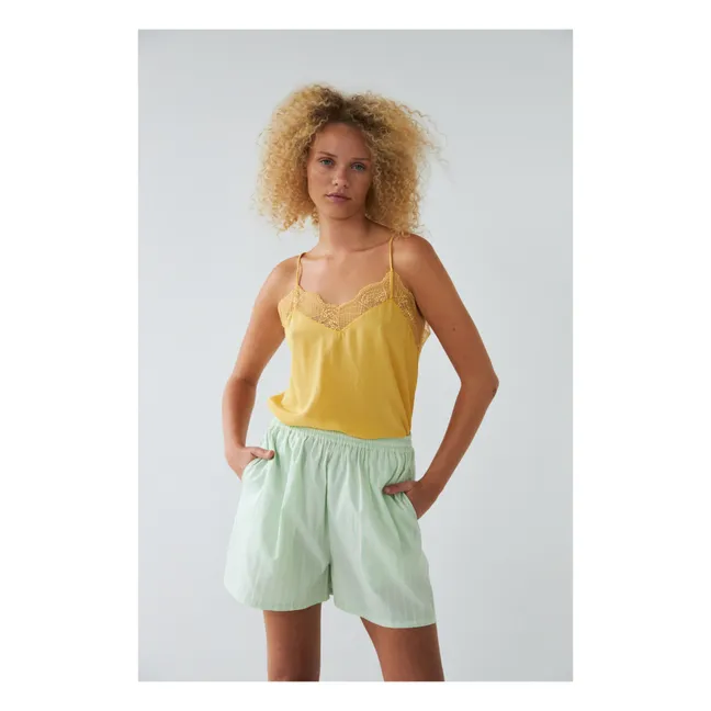Pantaloncini a righe | Verde menta