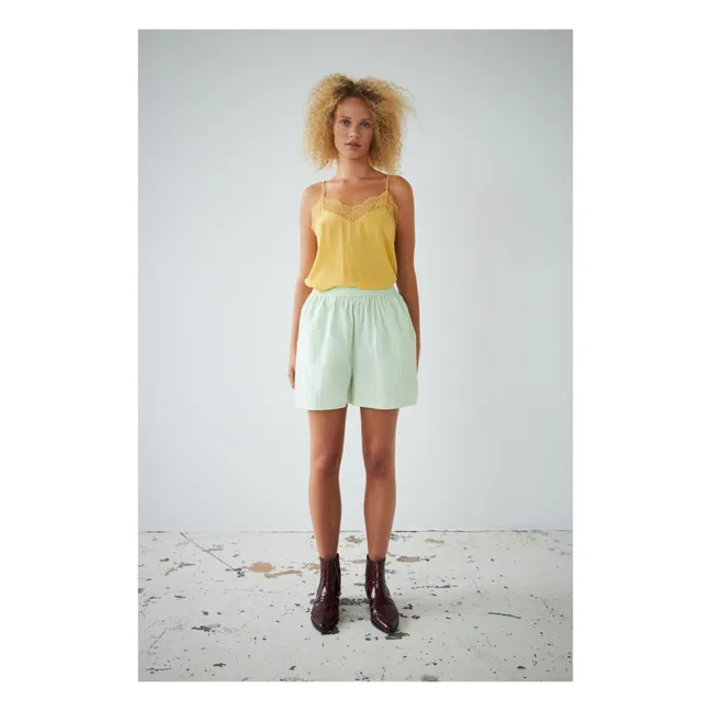 Pantaloncini a righe | Verde menta
