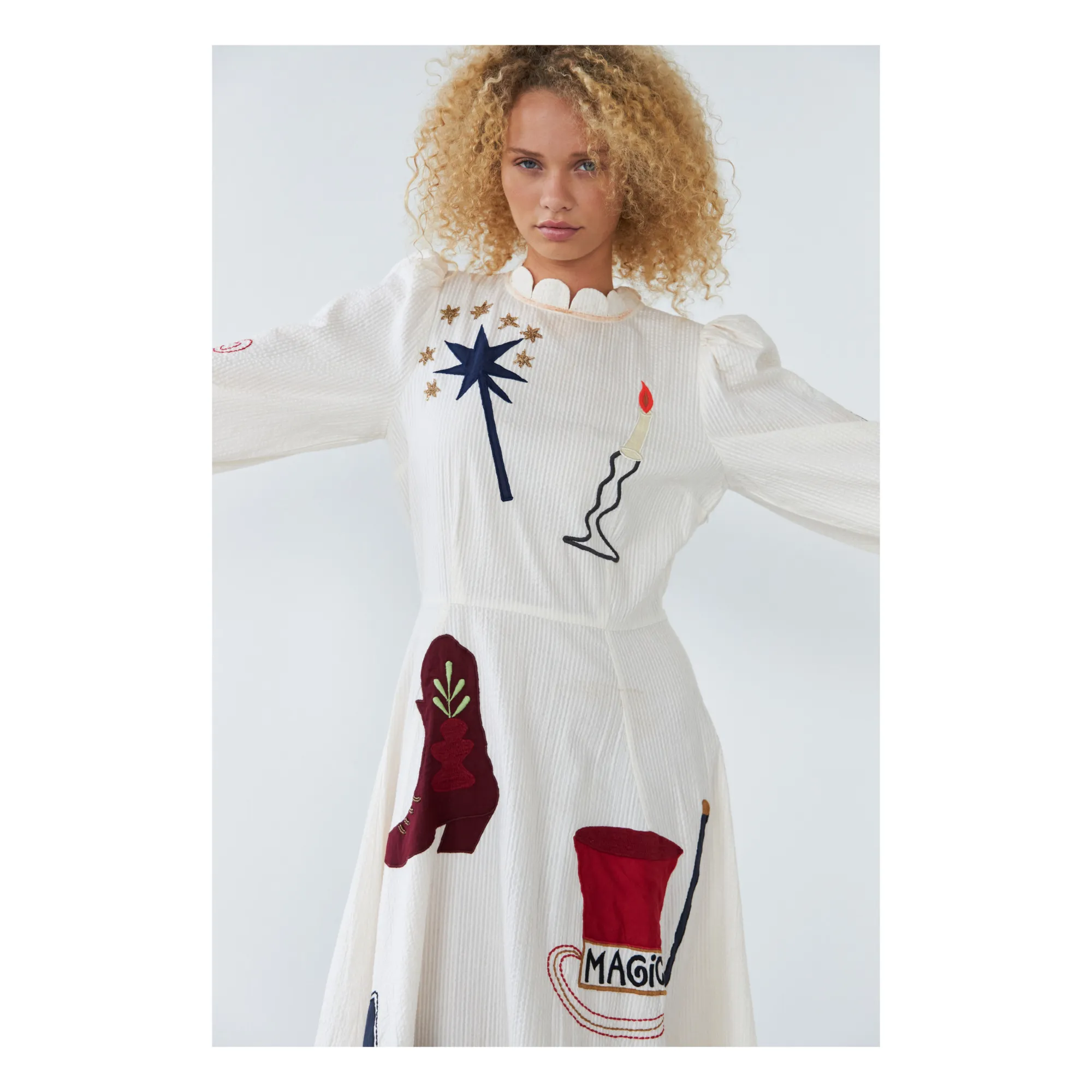 Stella Nova - Circus Embroidered Dress - Cream | Smallable