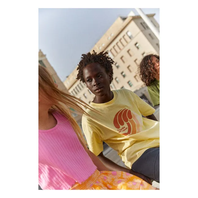 Camiseta de manga corta de algodón ecológico | Amarillo Limón