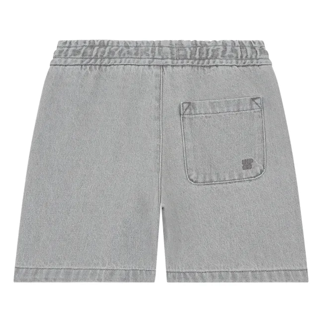 Adjustable Waist Washed Jean Shorts | Grey