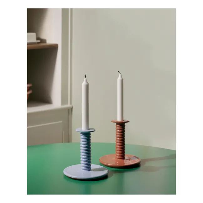 Barro terracotta candlestick, Rui Pereira | Light blue