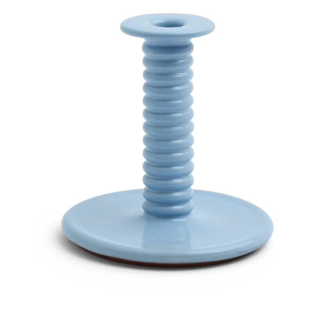 Hay Light Blue Barro Terracotta Candlestick, Rui Pereira