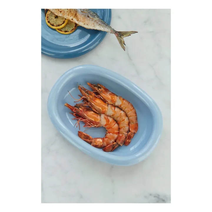 Plat en terracotta Barro, Rui Pereira | Bleu ciel- Image produit n°1
