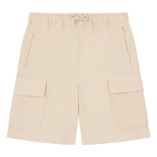 Short Cargo Taille Elastiquée | Beige