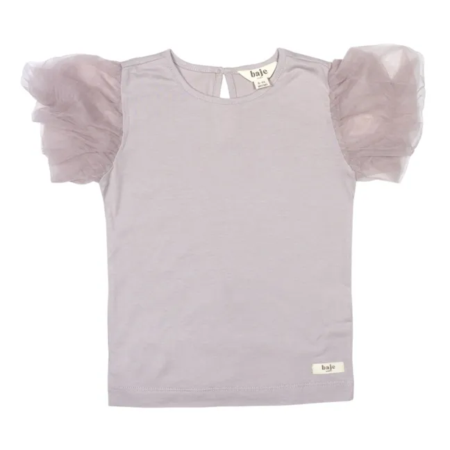 Vivian T-Shirt Tulle Sleeves | Purple