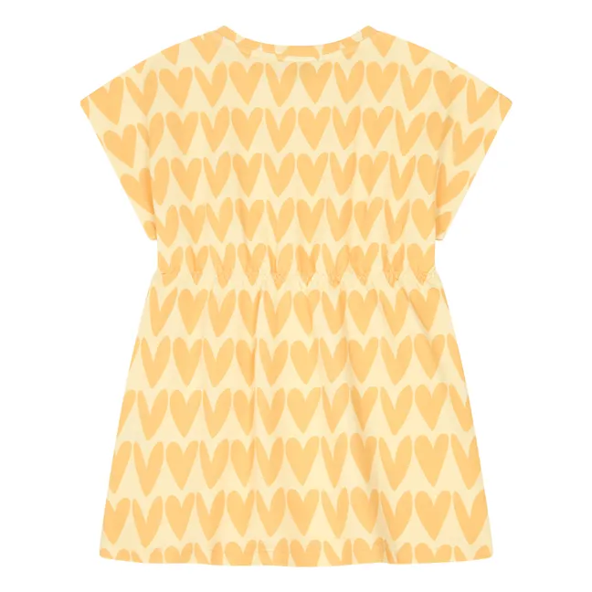 Vestido corto de algodón ecológico | Amarillo palo