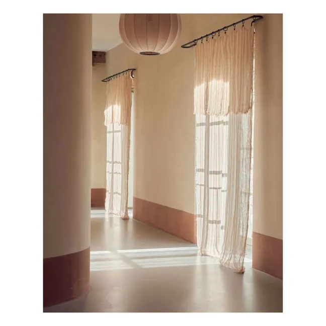 Vice Versa fringed curtain in bayadère linen gauze | Nuage