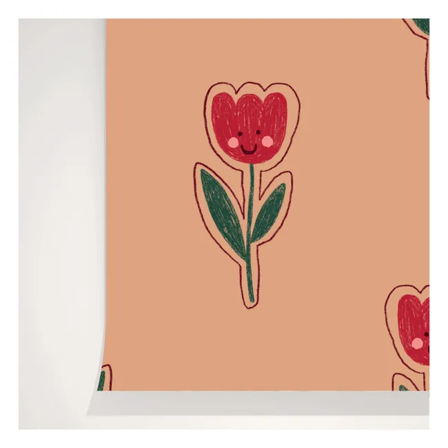 Carta da parati con tulipani felici