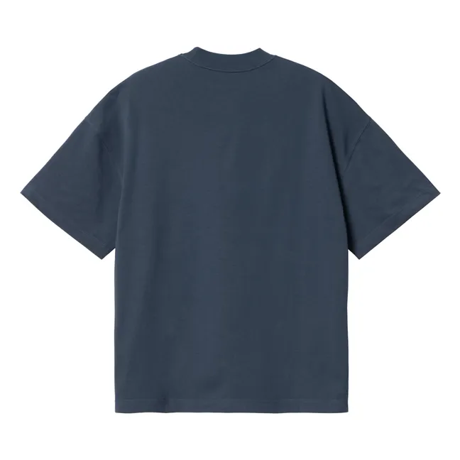 Camiseta Link Script Algodón orgánico | Azul Marino