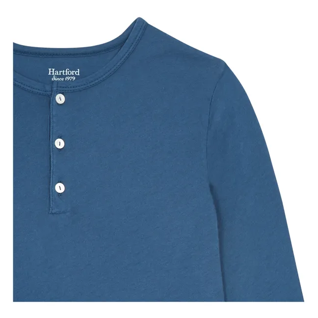 T-Shirt Light Henley | Kobalt