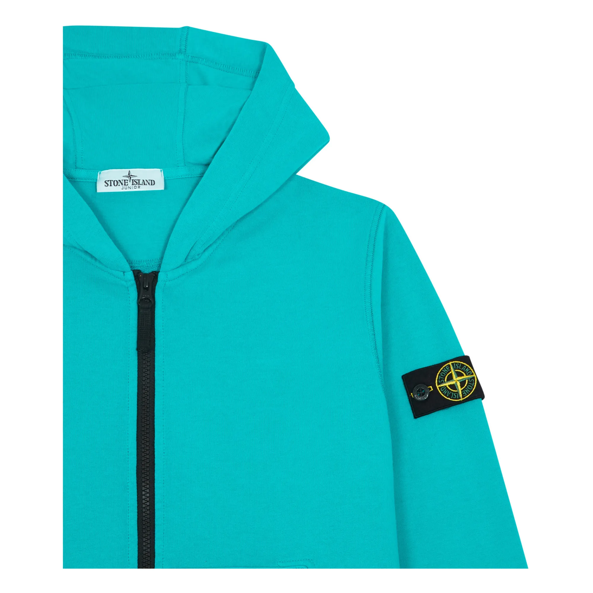 Stone Island Sweat Zippé Logo Vert émeraude Smallable
