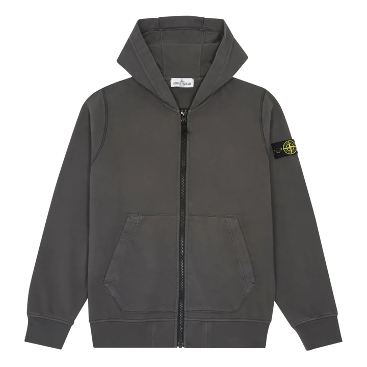 Stone Island - Logo zip sweatshirt - Grey blue | Smallable Stone Island - Logo zip sweatshirt - Grey blue | Smallable